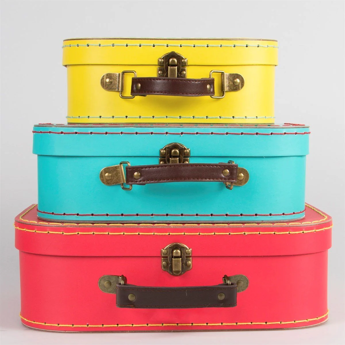 Brights Retro Mini Suitcases - Set Of 3