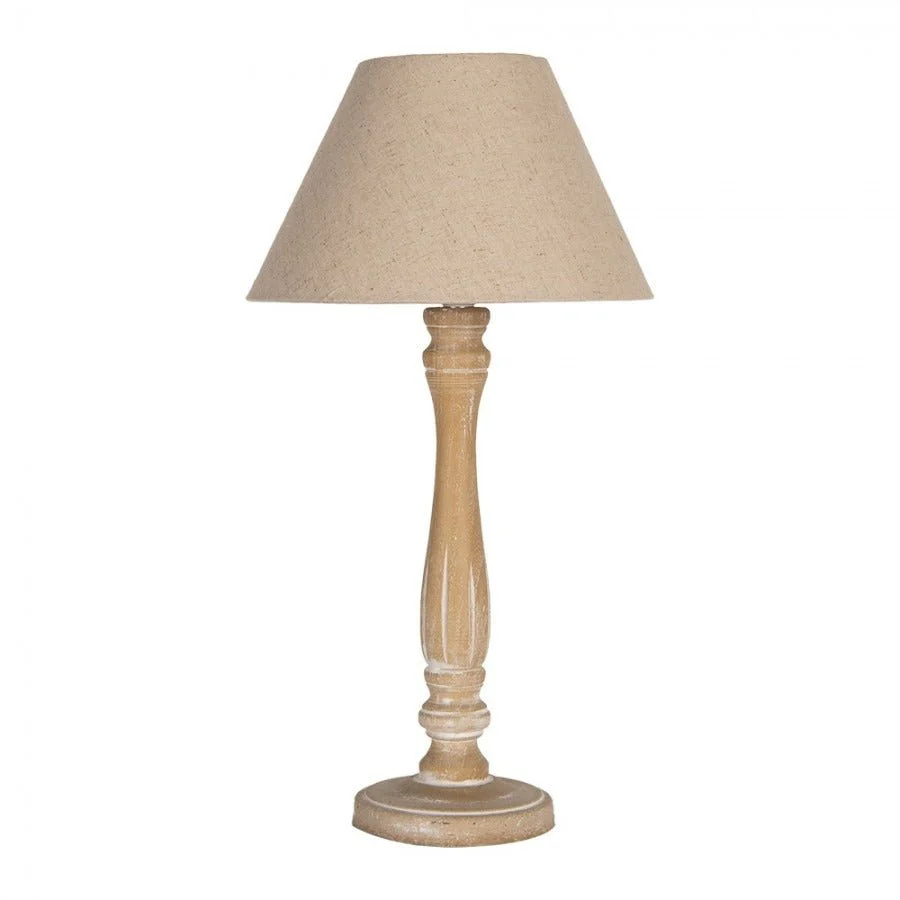 Brocante Table Lamp 26 x 50cm Brown Wood