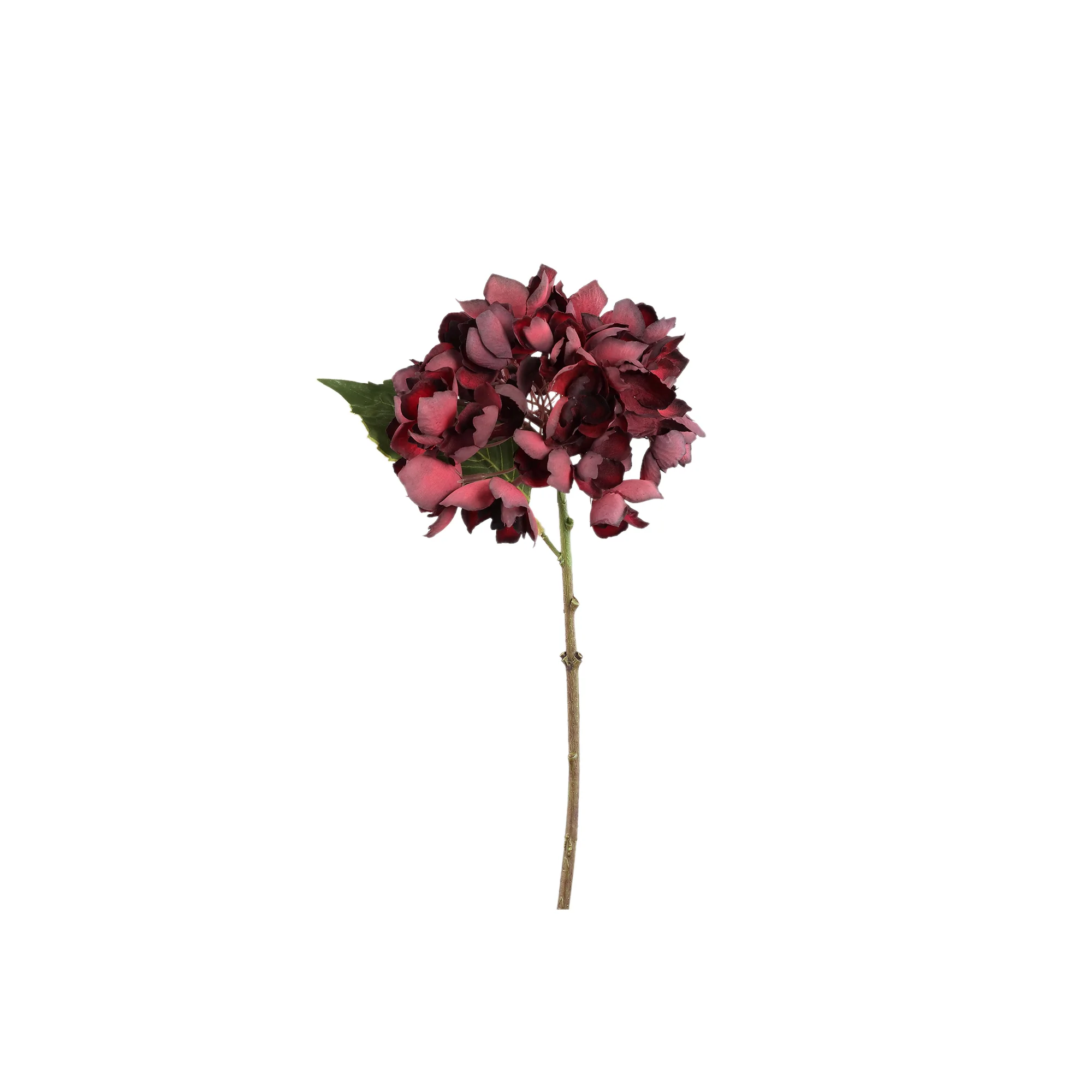 Burgundy Hydrangea Stem Artificial Flower