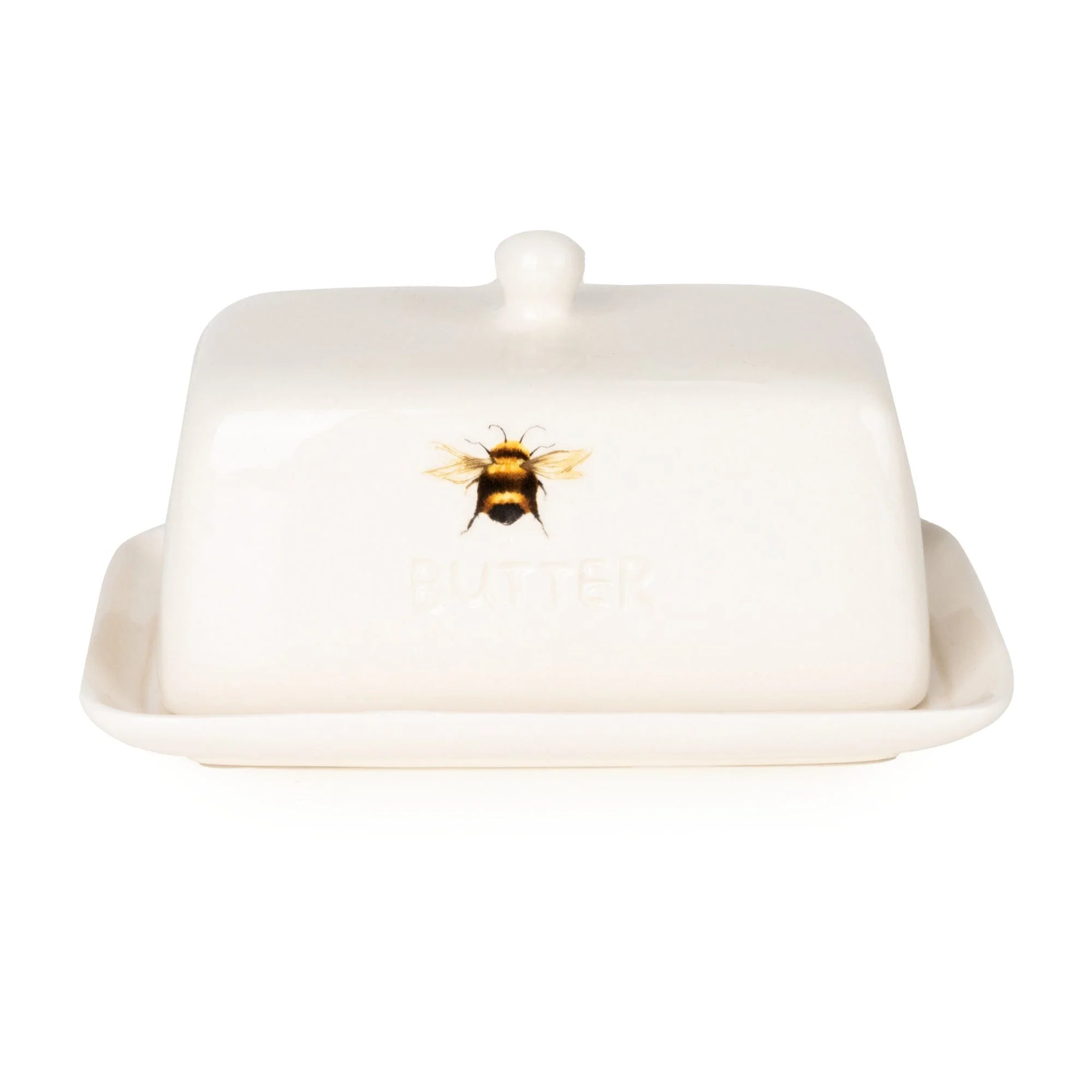 Butter Dish Cream - Bees