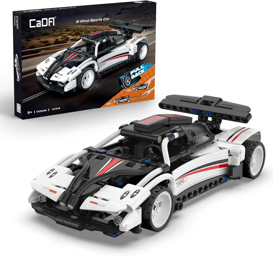 CaDA Bricks Z-Wind Pullback Car Construction Set
