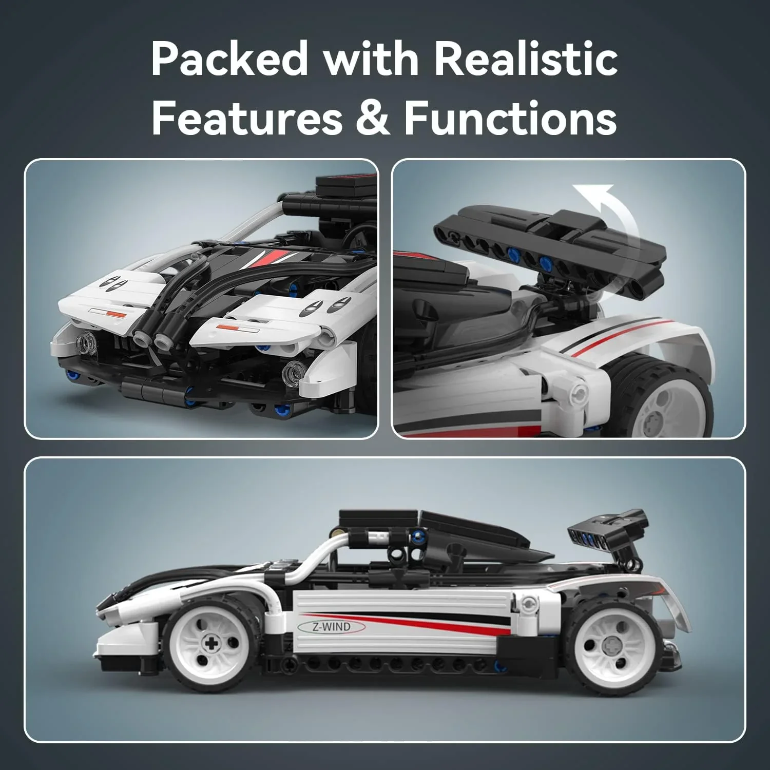 CaDA Bricks Z-Wind Pullback Car Construction Set - Image 3