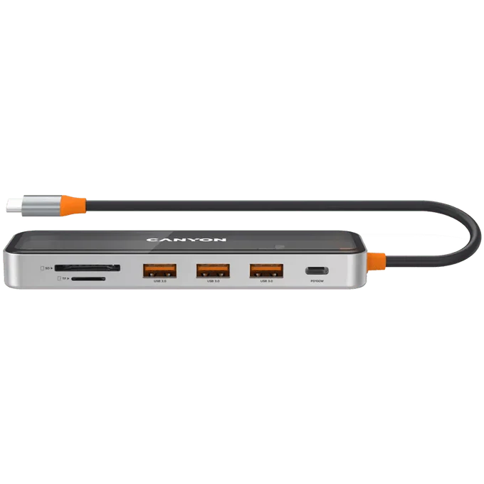 Canyon Hub DS-13 7 in 1 4k USB-C Transparent Space Grey - Image 2