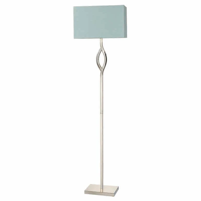 Casa Polished Nickel Floor Lamp With Grey Linen Shade