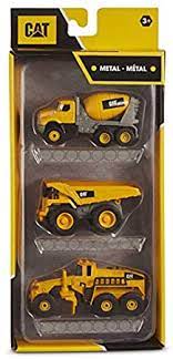 Cat Metal 3Pk Concrete Mixer/Dump Truck/Grader