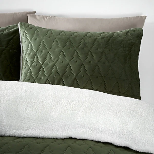 Catherine Lansfield Bedding Cosy Soft Christmas Tree Green Duvet Cover Set - Kingsize - Image 2