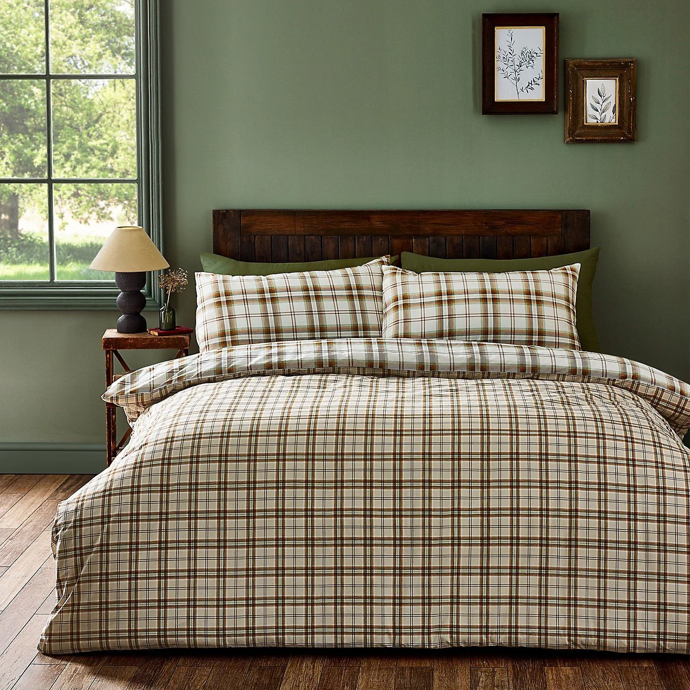 Catherine Lansfield Bedding Kelso Check Duvet Set Burnt Orange - Single - Image 2