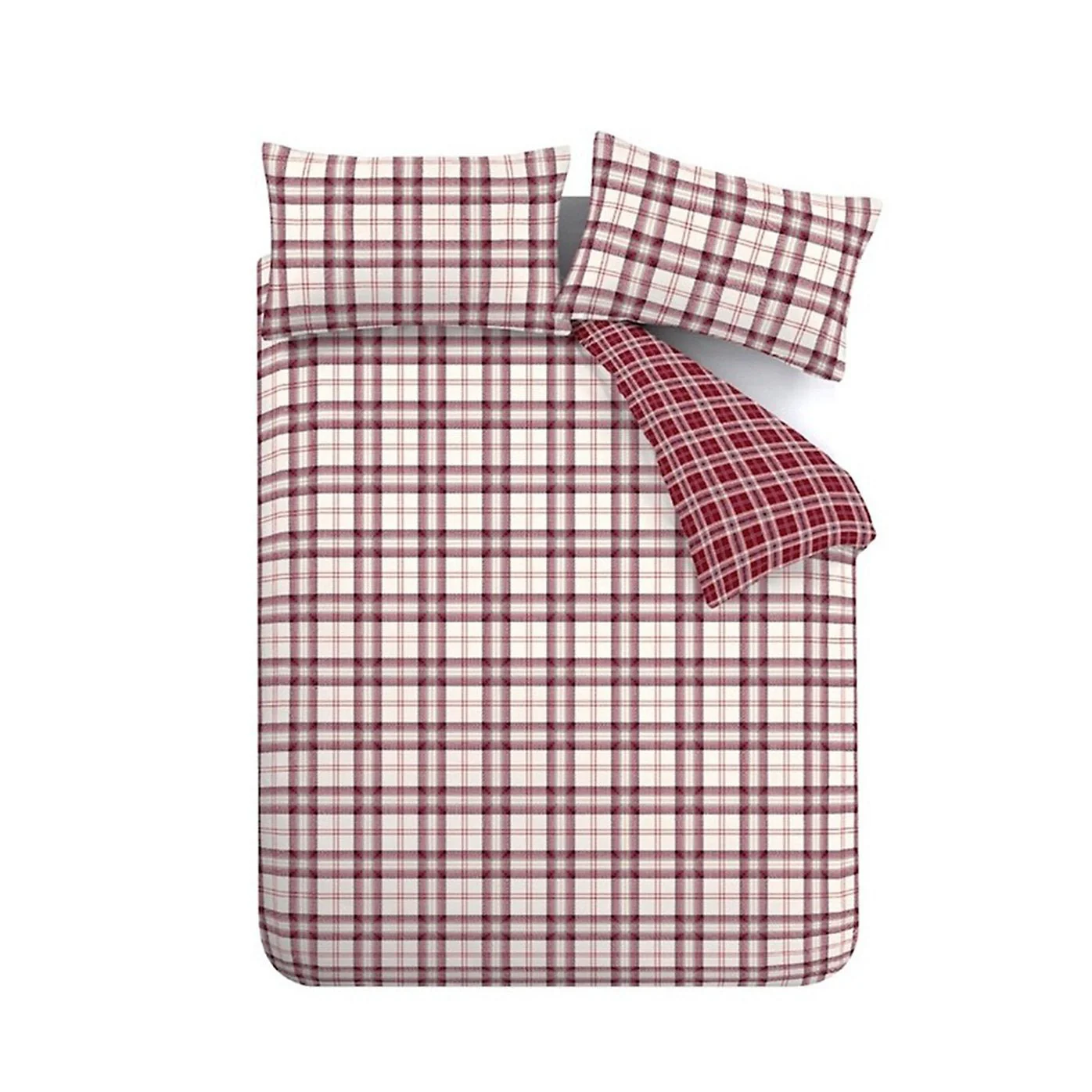 Catherine Lansfield Bedding Kelso Check Duvet Set Plum - Double - Image 5
