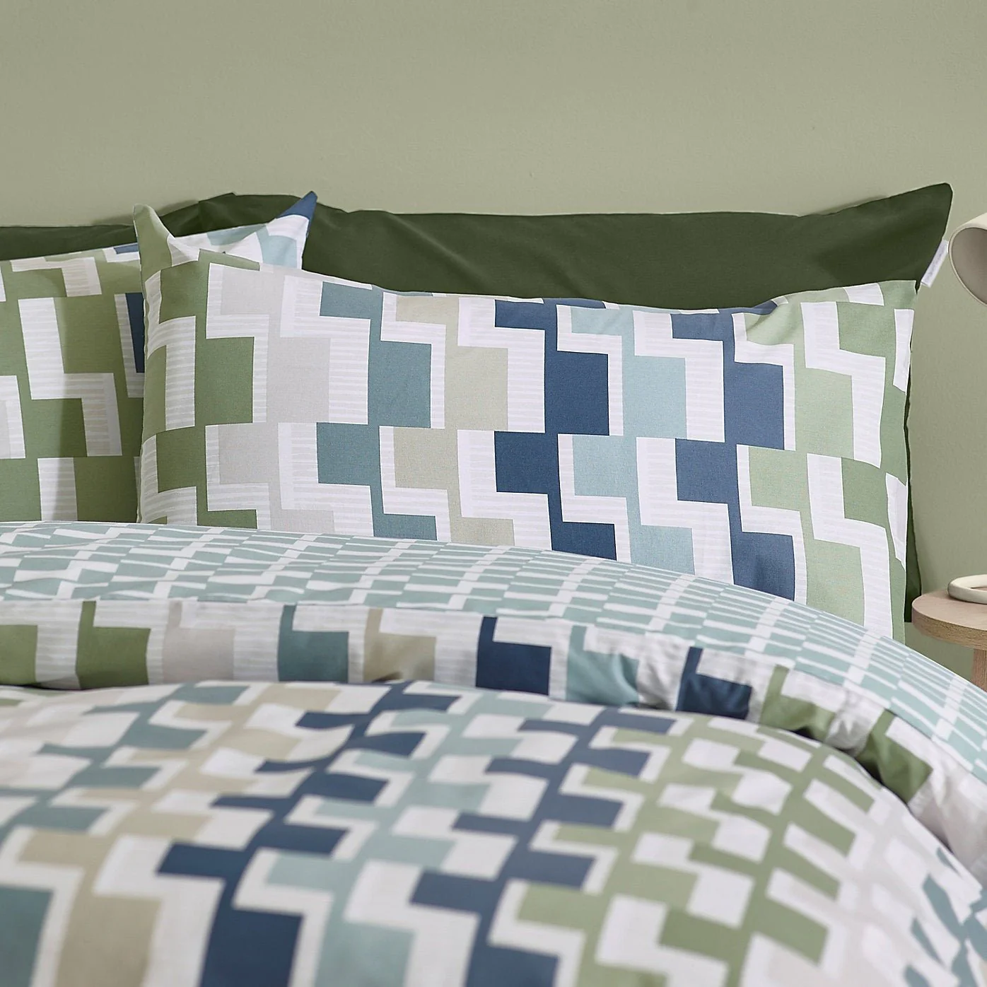 Catherine Lansfield Bryson Blue Reversible Duvet Cover Set – Double - Image 3