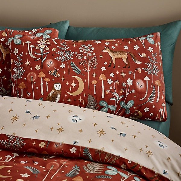 Catherine Lansfield Burnt Orange Enchanted Twilight Animals Duvet Cover Set – Single - Image 3