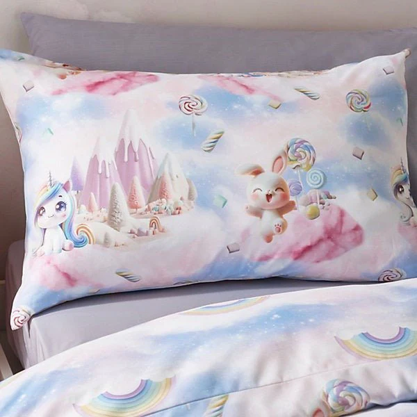 Catherine Lansfield Candy Pink Unicorn So Soft Reversible Duvet Cover Set – Single - Image 3