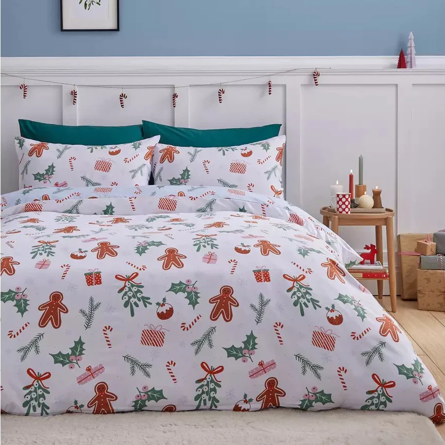 Catherine Lansfield Christmas Gingerbread Duvet Cover Set Kingsize - Image 3