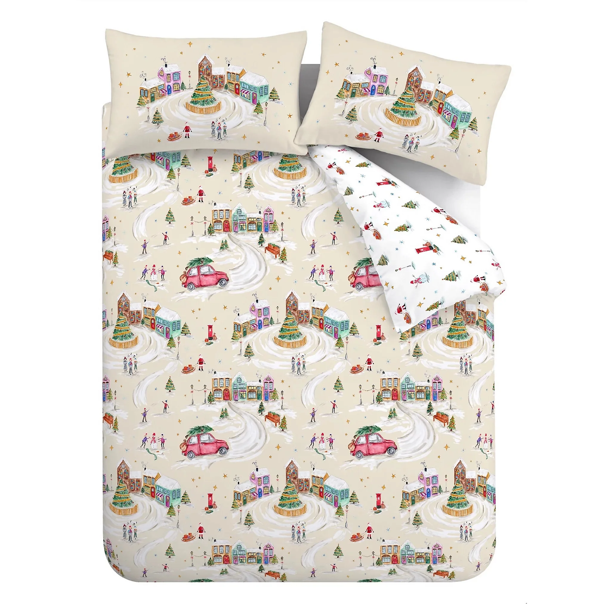 Catherine Lansfield Christmas Town Duvet Set - Kingsize - Image 3