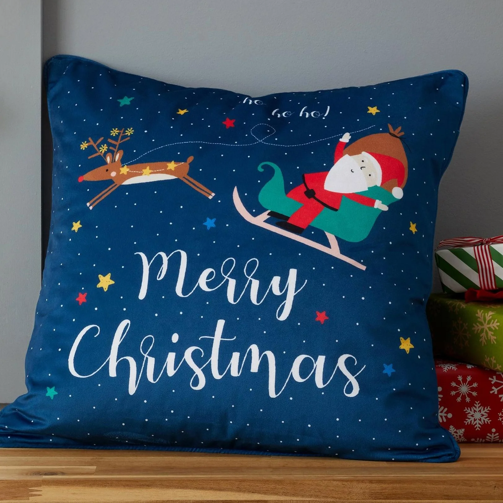 Catherine Lansfield Christmas Wonderland Navy Cushion 45 x 45cm