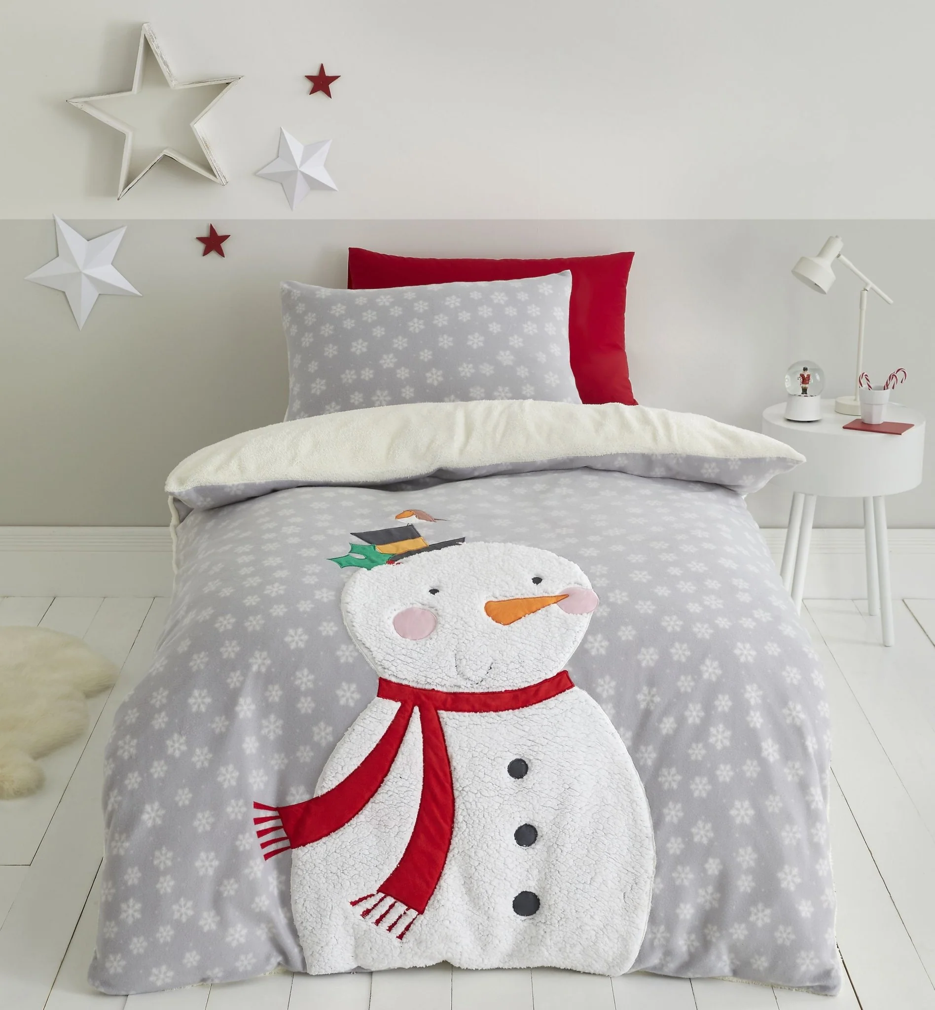 Catherine Lansfield Cosy Snowman Duvet Set Double
