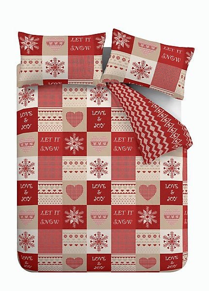 Catherine Lansfield Let It Snow Red Christmas Duvet Cover Set – Double - Image 4