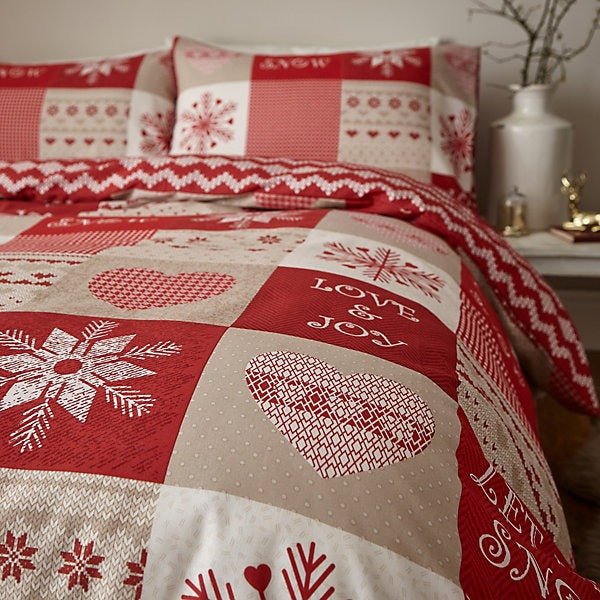 Catherine Lansfield Let It Snow Red Christmas Duvet Cover Set – King - Image 3