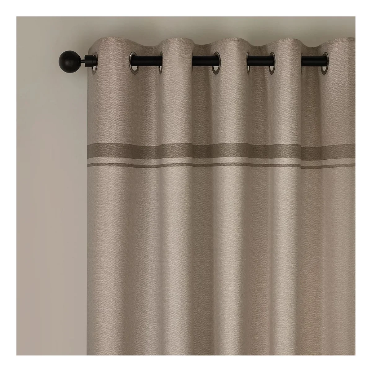 Catherine Lansfield Melville Natural Eyelet Curtains (90" x 90") - Image 2