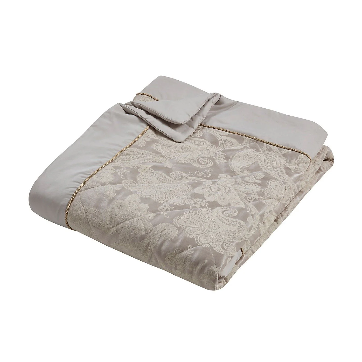 Catherine Lansfield Opulent Jacquard Bedspread Champagne Gold 240x260cm - Image 3