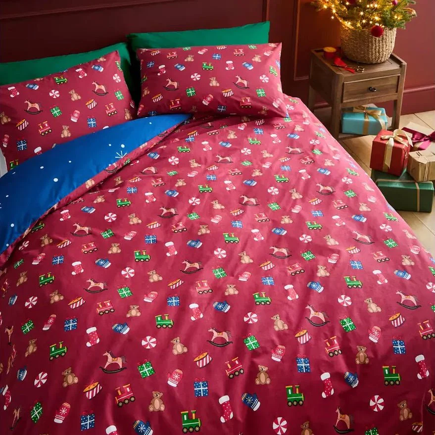 Catherine Lansfield Santa's Workshop Duvet Cover Set Double - Image 2