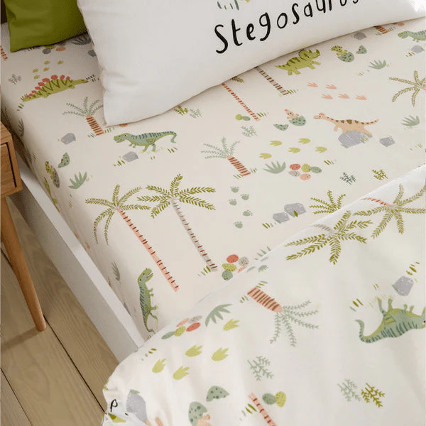 Catherine Lansfield Sleepy Dino Fitted Sheet Double - Image 2