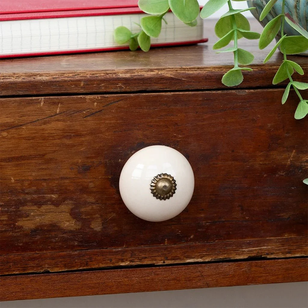 Ceramic Drawer Knob – Cream - Image 2