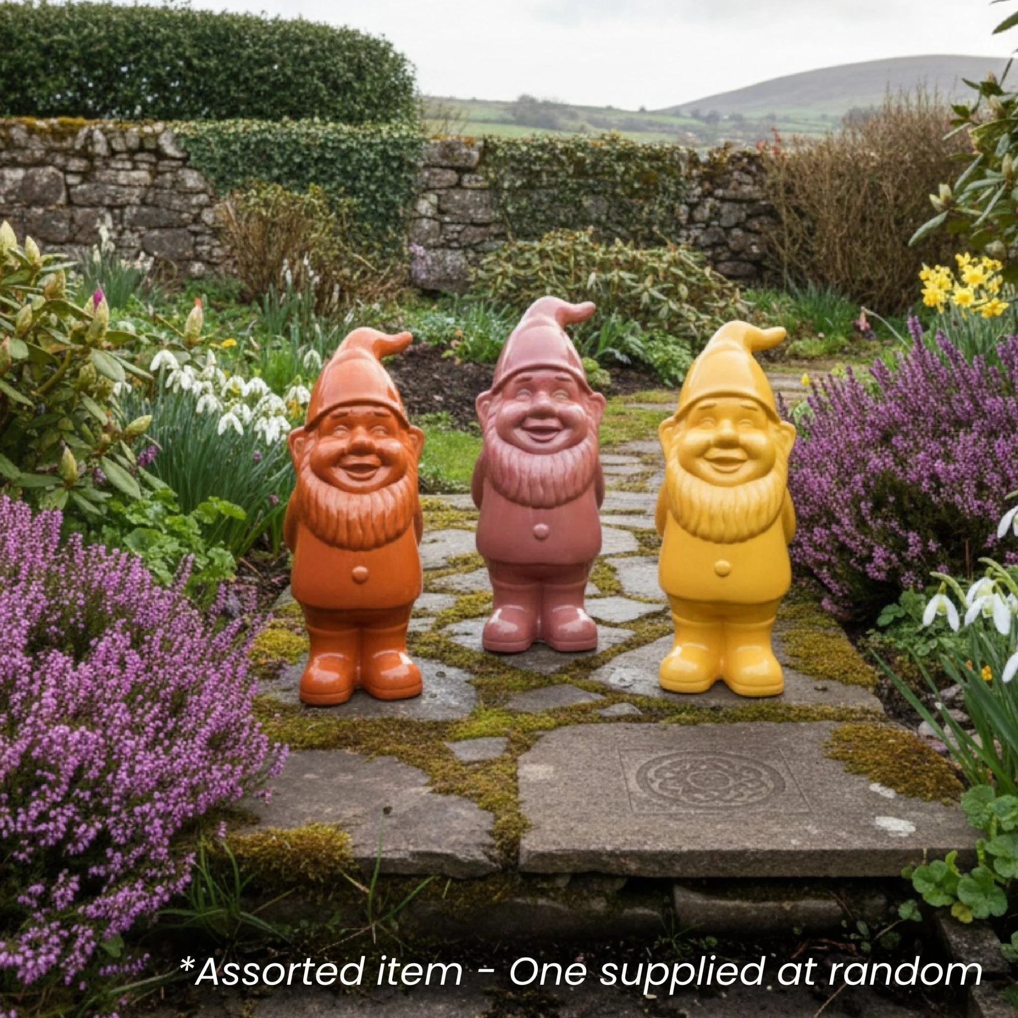Ceramic Gnome with Shiny Heart Assorted - One Supplied*