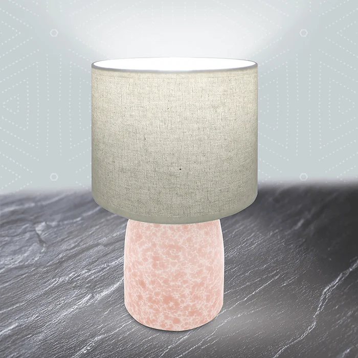 Ceramic Table Lamp With Shade Pink