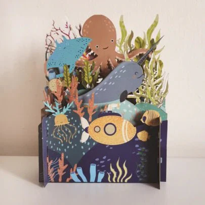 Children's Under The Sea 3D Pop Up Birthday Greeting Card KID018