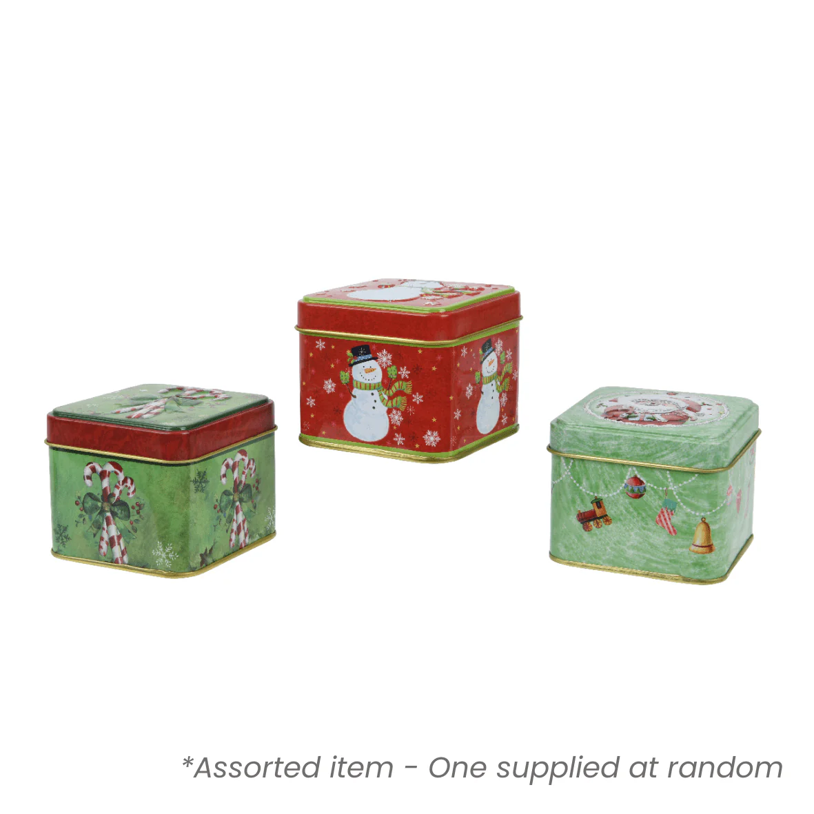 Christmas Candle in Square Tin Assorted - One Supplied*