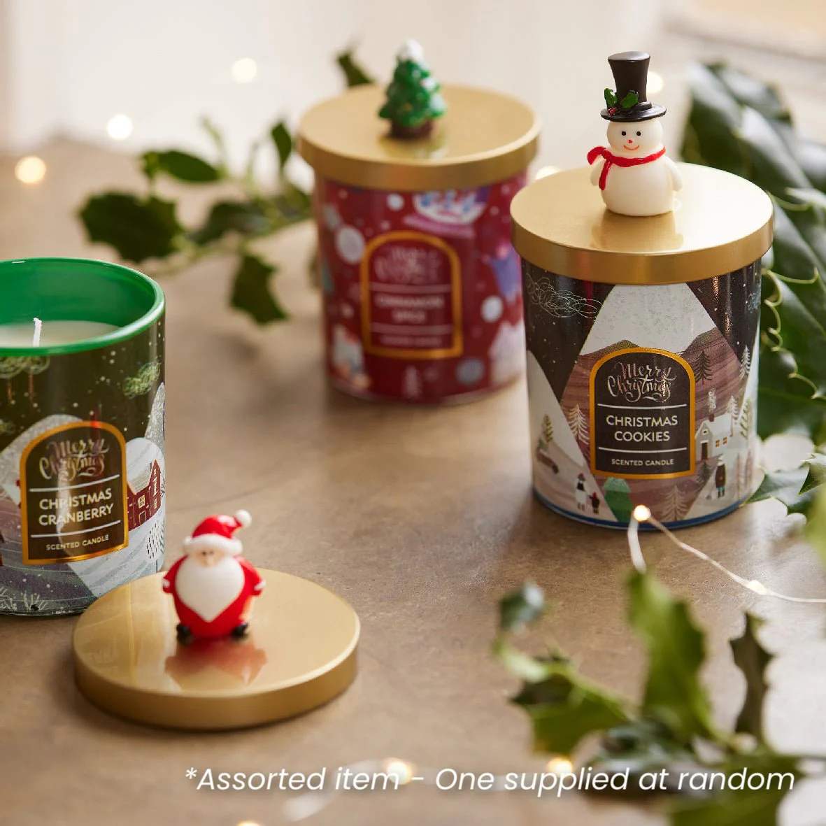 Christmas Decorated Lid Candle Assorted - One Supplied* - Image 2