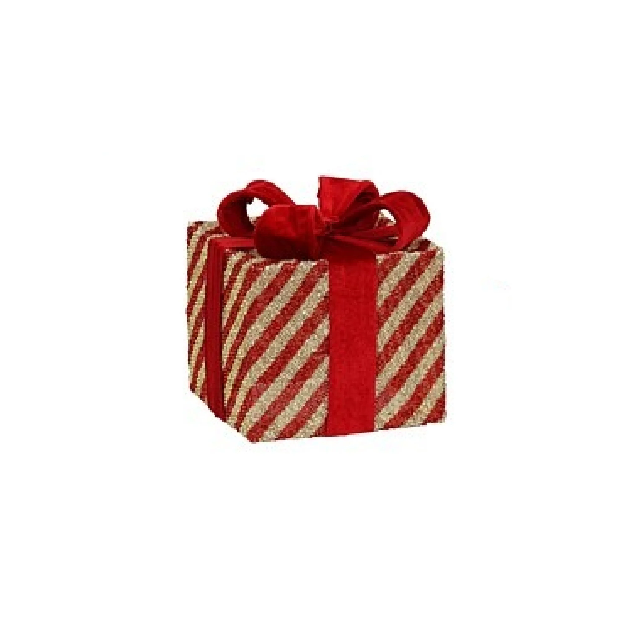 Christmas Gift Box Red Stripes 15 x 15 x 18cm