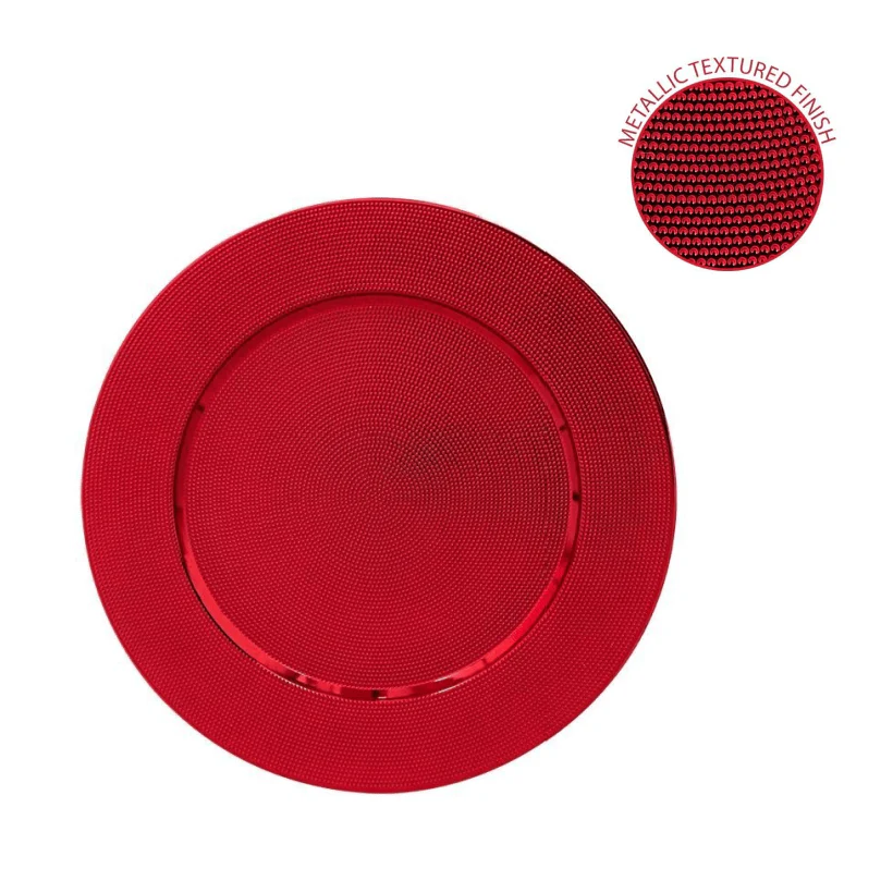 Christmas Red Metallic Charger Plate