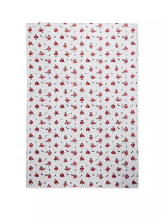 Christmas Robins Red Table Cloth 137cm X 178cm