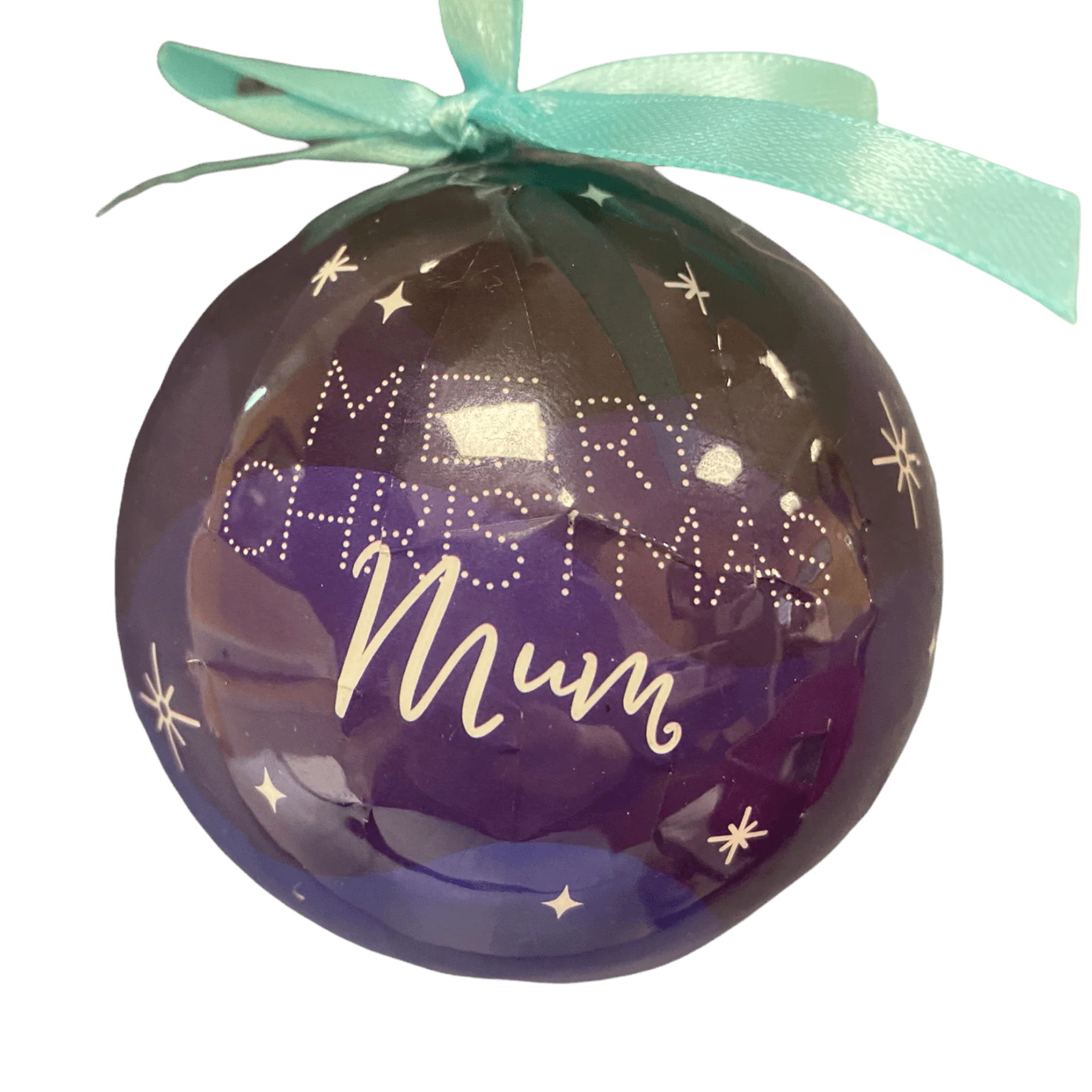 Christmas Sentiment Bauble - "Merry Christmas Mum"