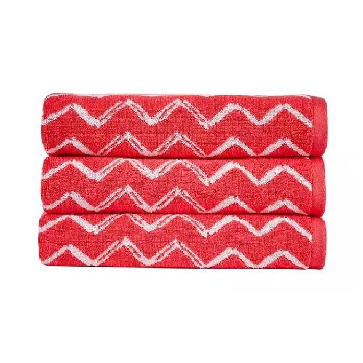 Christy Zig Zag Bath Towel Coral 70 x 125cm - Image 2
