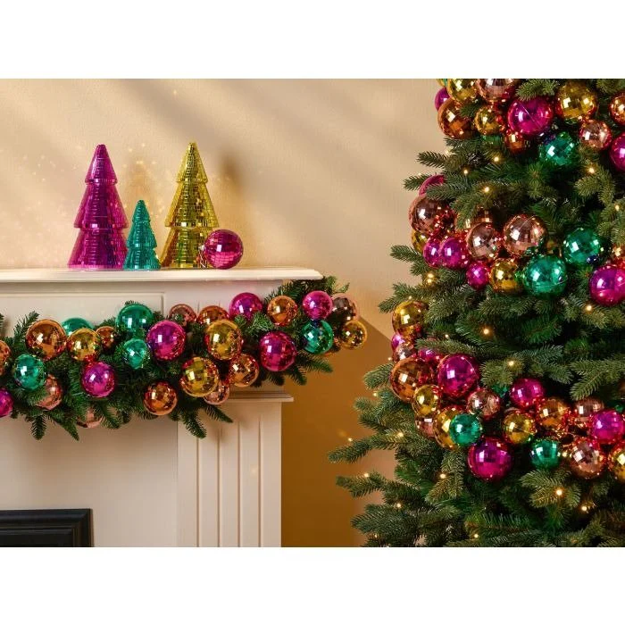 Chunky Bauble Garland Mixed Colours 180cm - Image 2