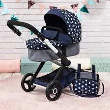 Combi Dolls Pram Xeo Navy With White Stars