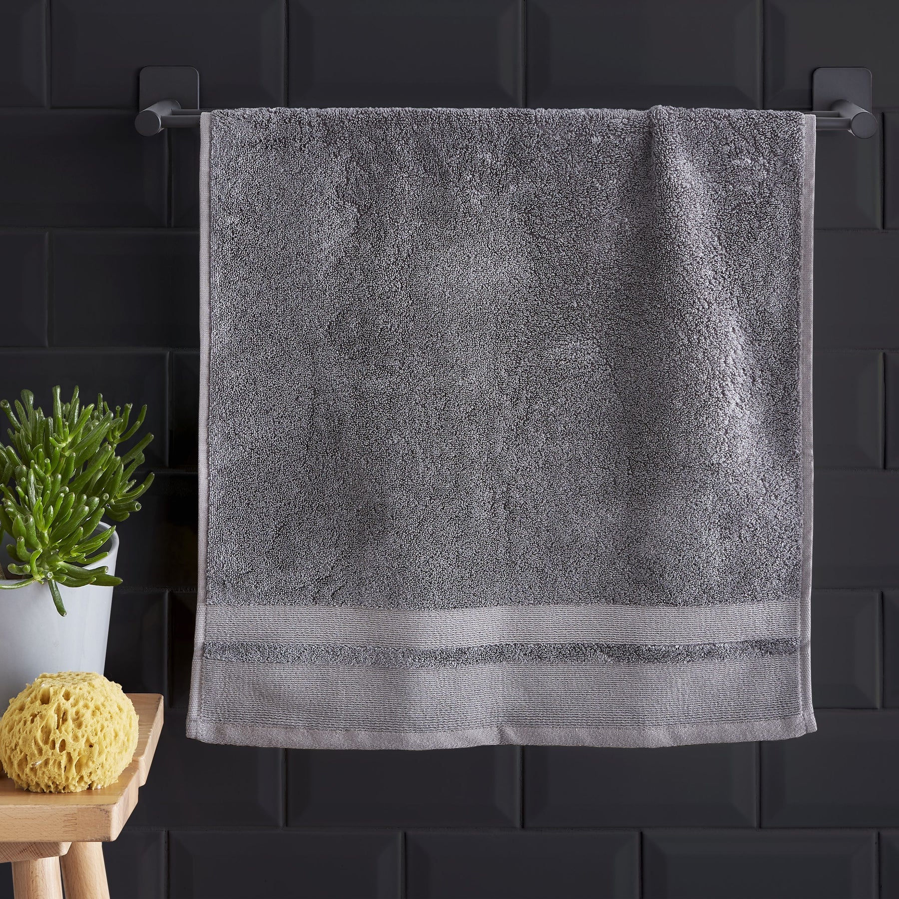 Content By Terence Conran Zero Twist Grey Cotton Modal Bath Sheet