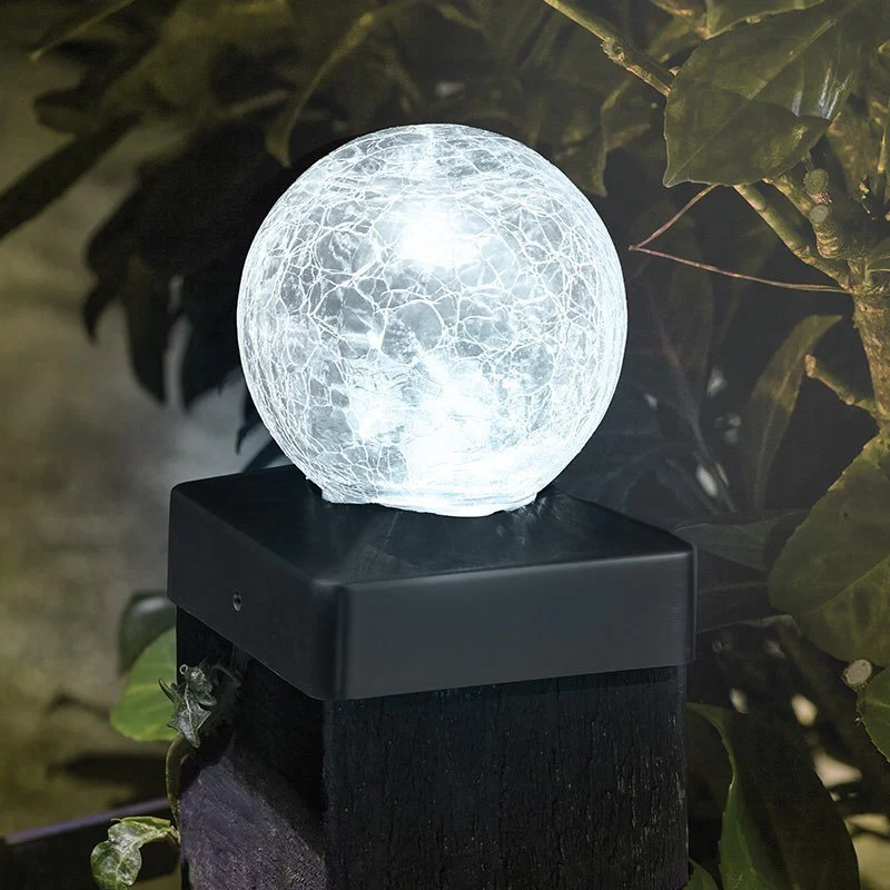 Crackle Ball Post Light