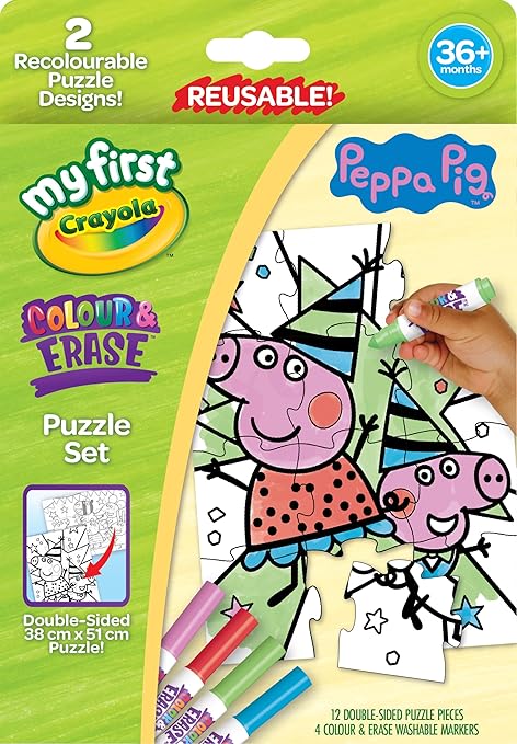 Crayola My First Colour & Erase Puzzle Set - Peppa