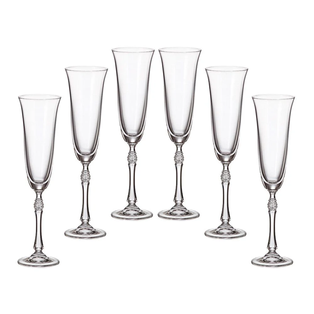 Crystal Bohemia Parus Set of 6 Flute Glasses 190ml