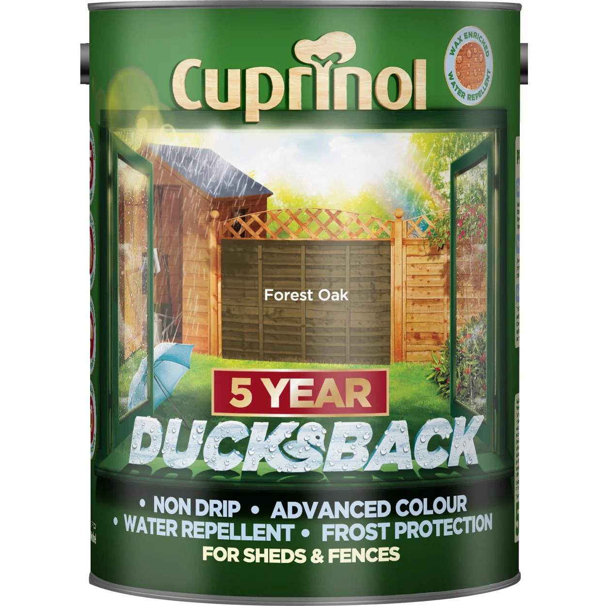 Cuprinol 5 Year Ducksback Wood Stain - 5 Litre Forest Oak