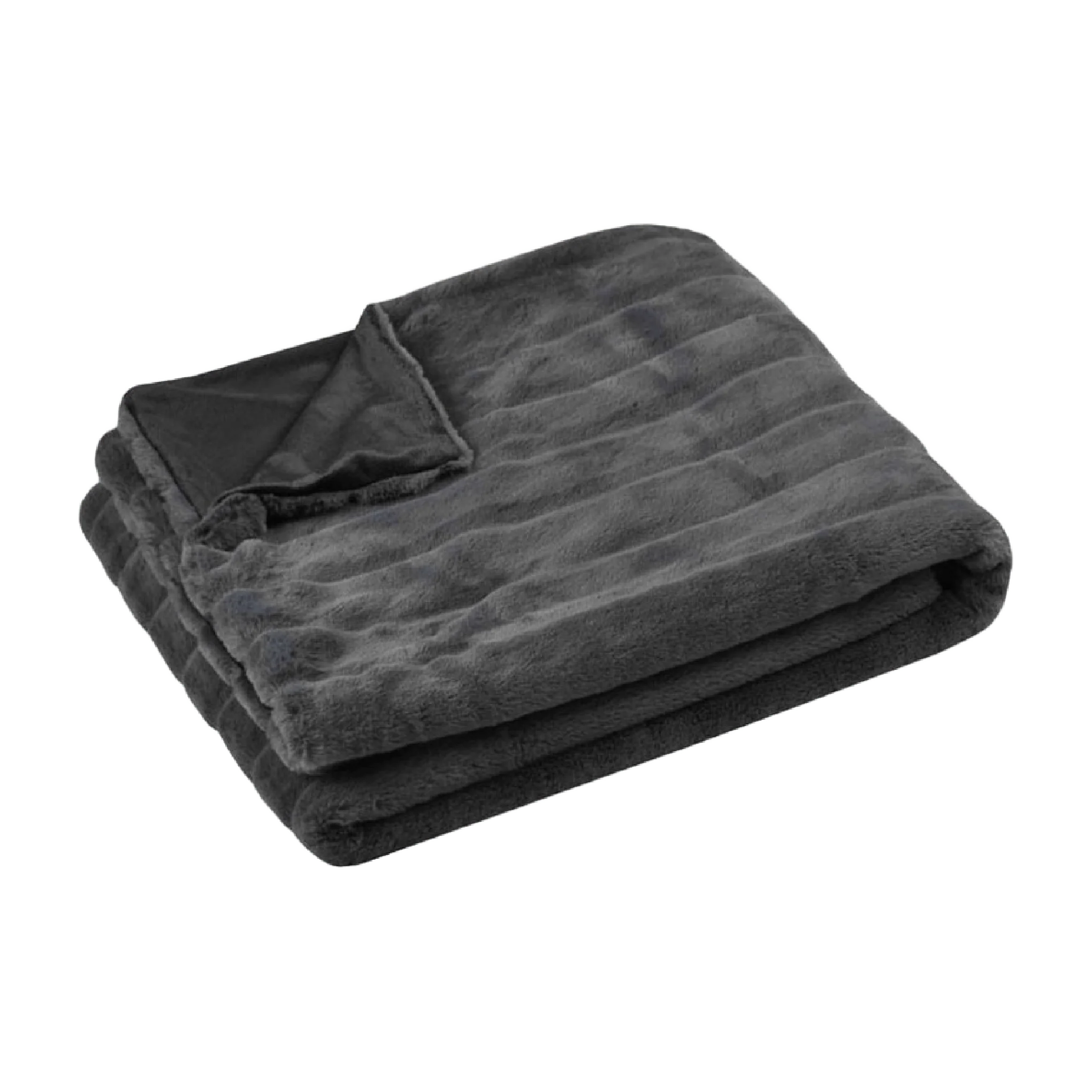 Dark Grey Fluffy Blanket 130 x 160cm