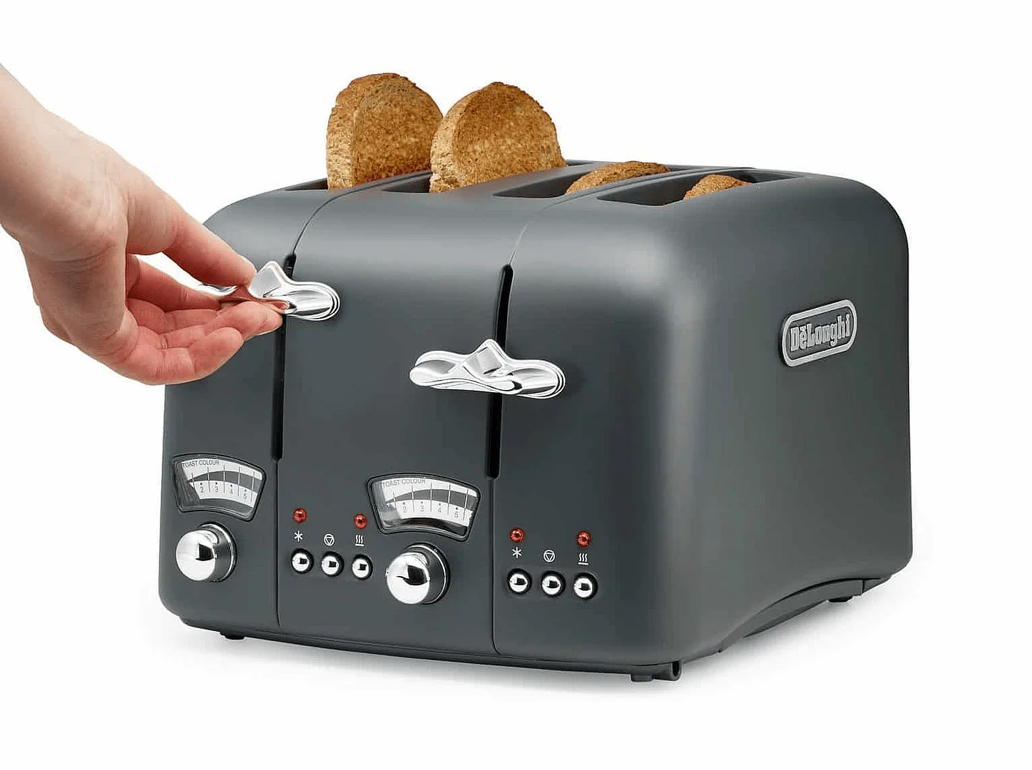 De’Longhi Argento Silva 4 Slice Toaster | Grey - Image 3