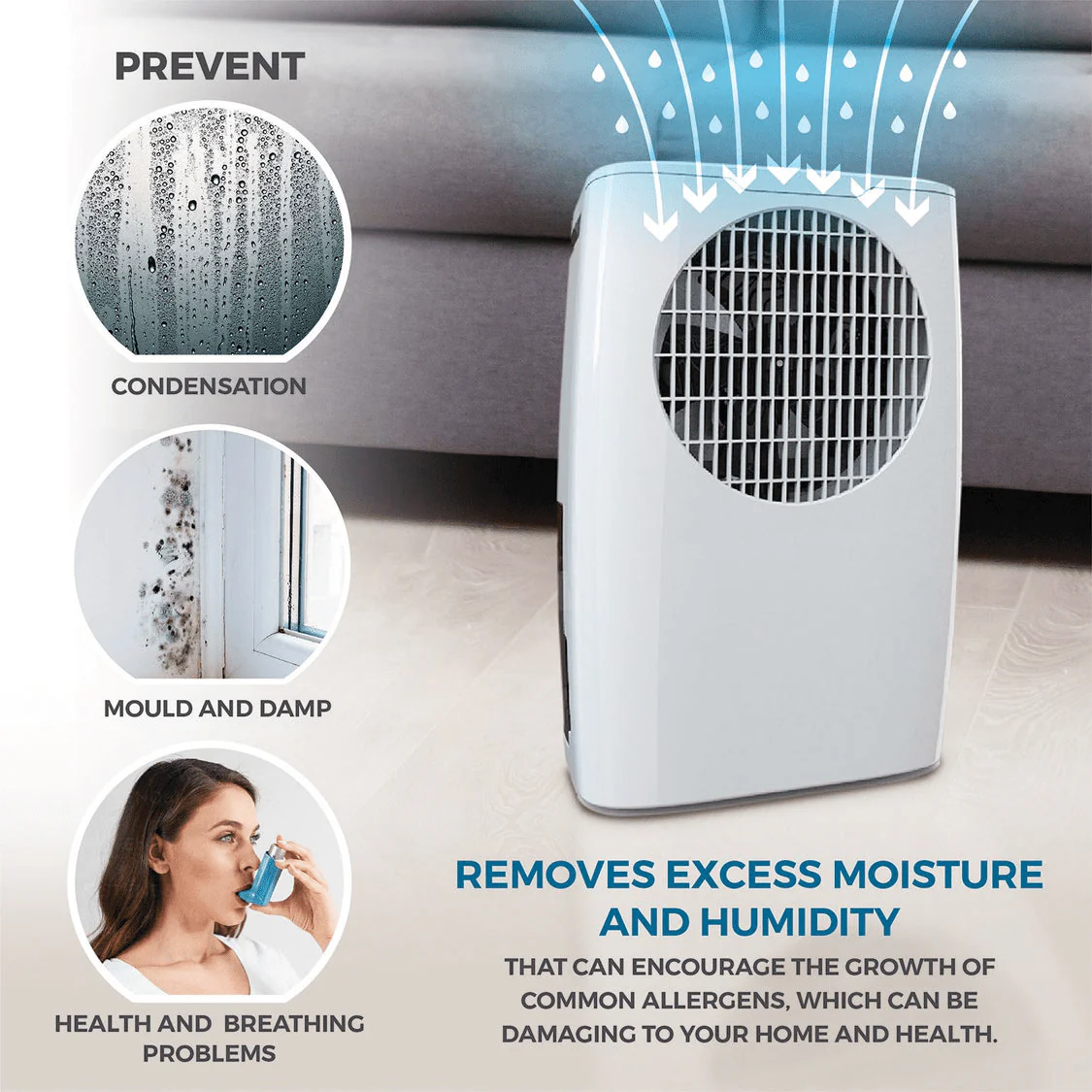 De Vielle Premium Portable Dehumidifier 10 Litre - Image 3