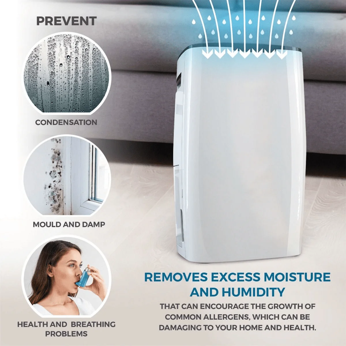 De Vielle Premium Portable Dehumidifier 20 Litre - Image 3