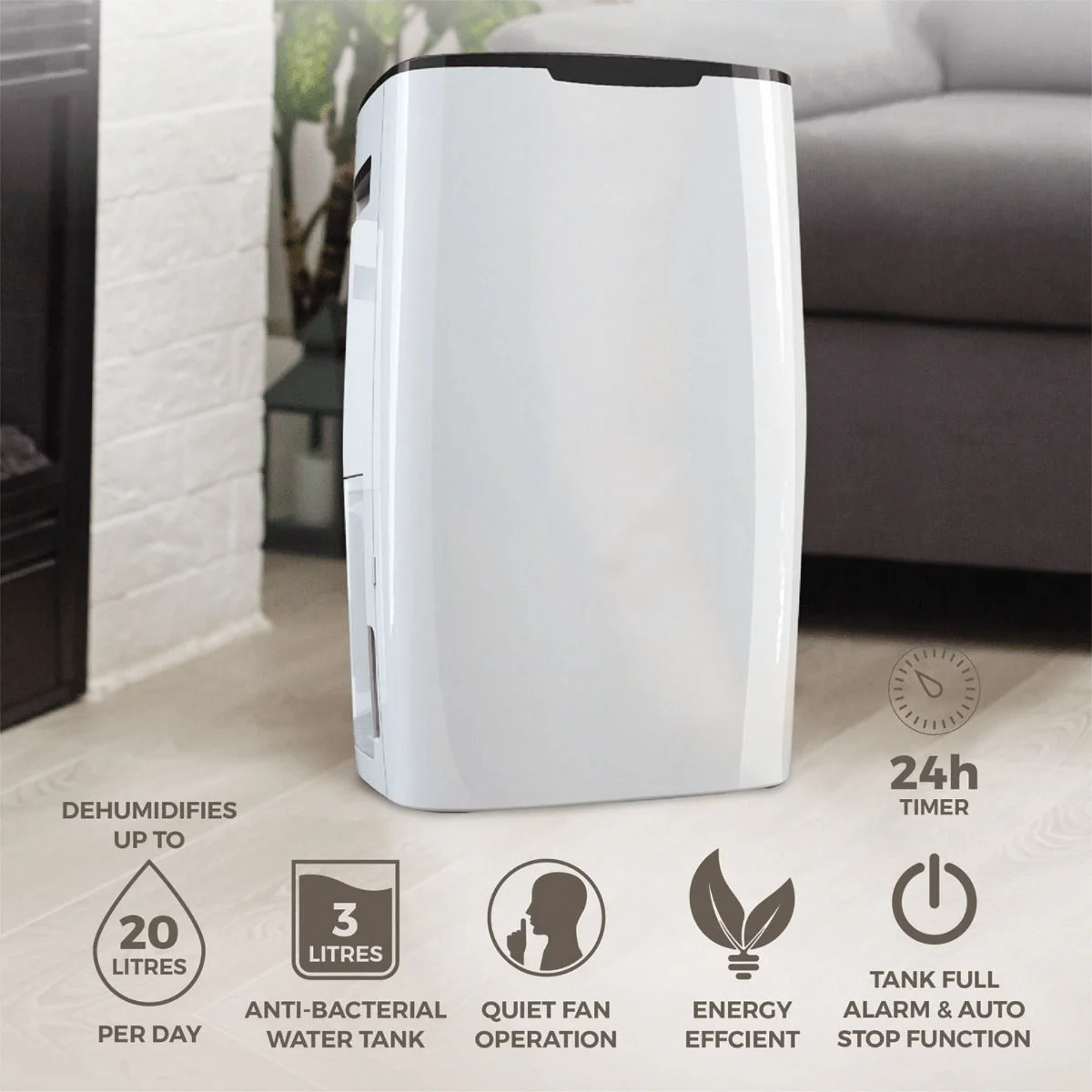 De Vielle Premium Portable Dehumidifier 20 Litre - Image 4