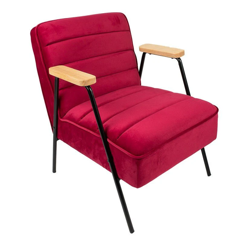 Decorative Armchair with Armrests Fuchsia Red