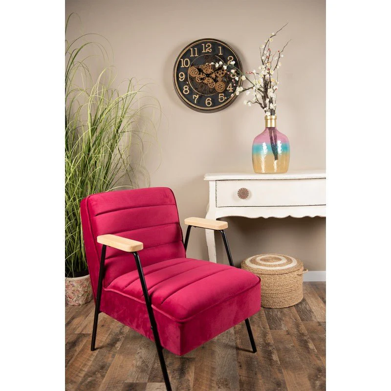 Decorative Armchair with Armrests Fuchsia Red - Image 4
